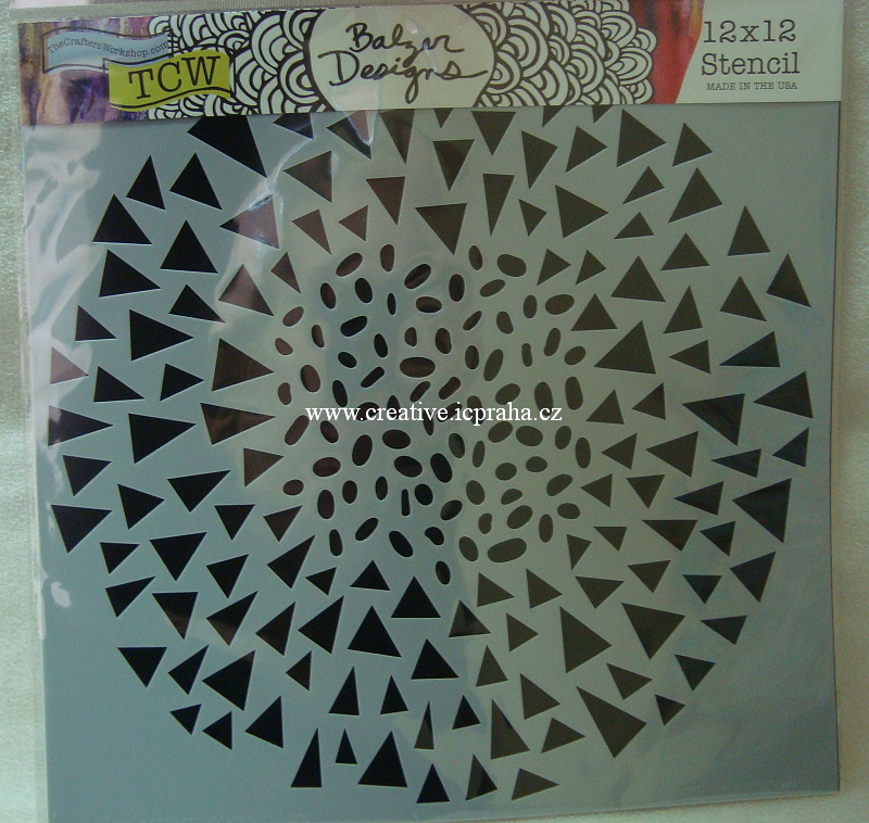 šablona plast TCW 30x30cm Triangle mandala 830